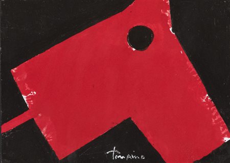 Giuliano Tomaino (La Spezia 1945) Cavallo Olio e smalto su cartoncino, cm....