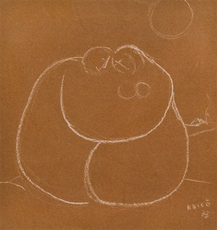 Rodolfo Aricò (Milano 1930 2002) Abbraccio 1983 Pastello su carta, cm. 24x23...