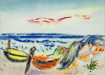 Enrico Paulucci (Genova 1901 Torino 1999) Marina Tecnica mista su carta...