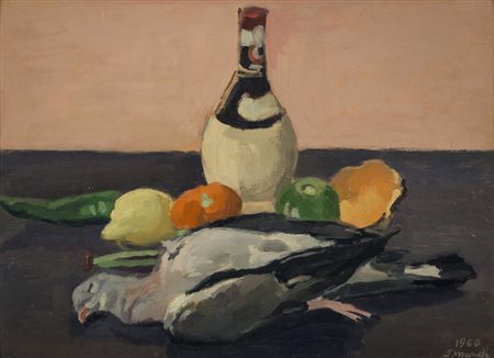 Giovanni March (Tunisi 1894 Livorno 1974) Natura morta 1960 Olio su cartone,...