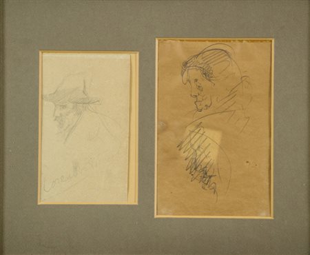 Lorenzo Viani (Viareggio 1882 Ostia 1936) Dittico - "Figura maschile", matita...