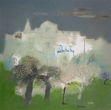 Manlio Bacosi (Perugia 1920 Perugia 1995) Paesaggio Olio su tela, cm. 80x80....
