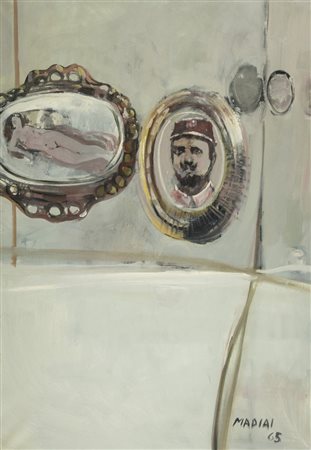 Mario Madiai (Livorno 1944) Senza titolo 1965 Olio su tela, cm. 100x70. Firma...