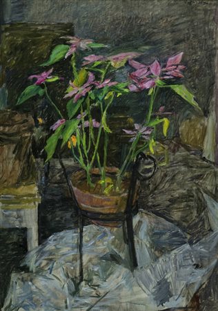 Enzo Faraoni (S. Stefano Magra (Sp) 1920 2017) Fiori 1972 Olio su tela, cm....