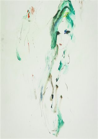 Ernesto Treccani (Milano 1920 2009) Figura Tecnica mista su tela, cm. 70x50....