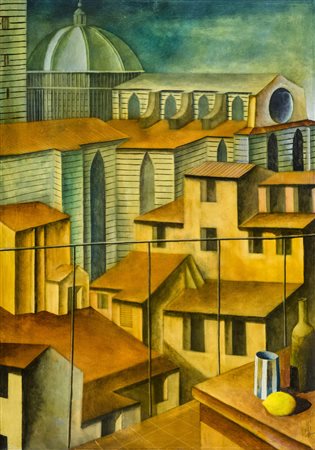Marcello Scuffi (Tizzana (Pt) 1948) Ricordo di Siena 1981 Olio su tela, cm....