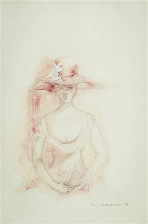 Raffaella Spampanato (Lucca 1935) Figura femminile 1963 Tecnica mista su...