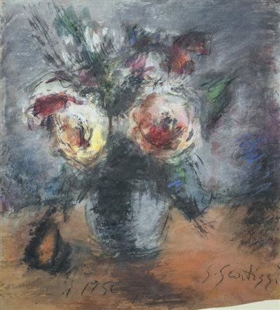 Sergio Scatizzi (Gragnano (Lu) 1918 Firenze 2009) Vaso di fiori 1956 Tecnica...