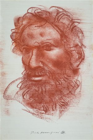 Pietro Annigoni (Milano 1910 Firenze 1988) Volto Sanguigna su carta, cm....
