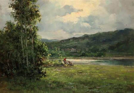 GHEDUZZI MARIO Crespellano (BO) 1891 - 1970 Torino "Sulle sponde del Po, nei...