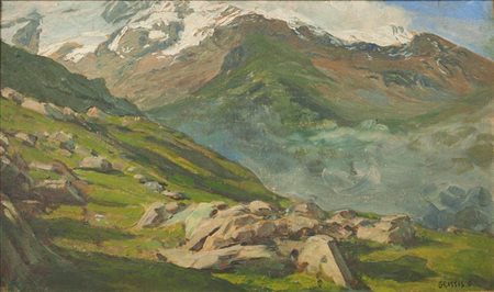 GRASSIS GIUSEPPE Torino 1870 - 1949 "Montagne della Valle d'Aosta" 1908...