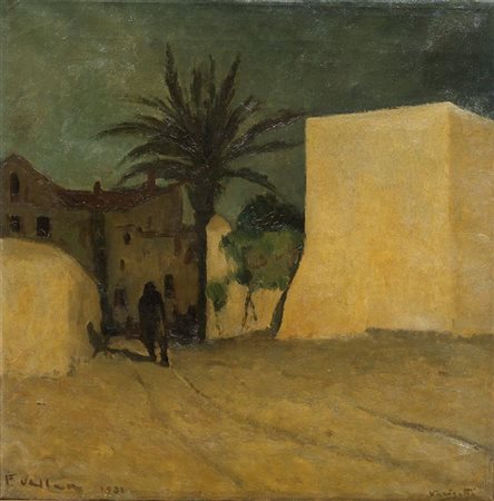 VELLAN FELICE Torino 1889 - 1976 "Varigotti" 1931 50x50 olio su tela Opera...