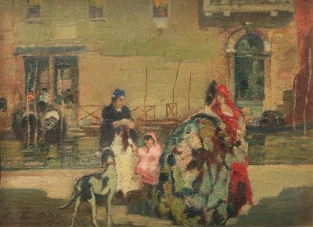 ZAGO ERMA Bovolone (VR) 1880 - 1942 Milano "Il traghetto della Maddalena"...