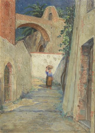 ROVERO GIOVANNI Mongardino (AT) 1885 - 1971 Noli (SV) "Carrugio presso Noli"...