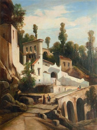 GIGANTE GIACINTO (attribuito) Napoli 1806 - 1876 "Nei pressi di Cava dei...