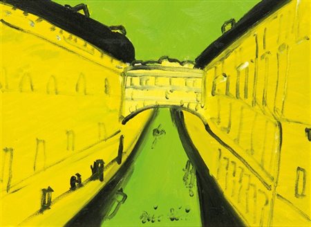 BRINDISI REMO Roma 1918 - 1996 Milano "Ponte dei Sospiri-Venezia" 30x40 olio...