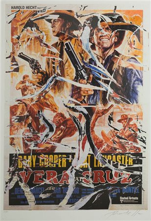 ROTELLA MIMMO Catanzaro 1918 - 2006 Milano "Vera Cruz" 100x70 multiplo...