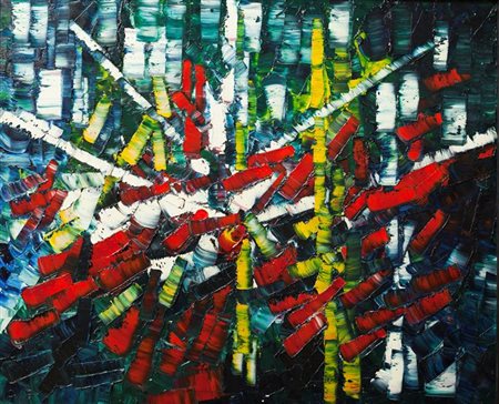 DE LUTTI PIERLUIGI Monfalcone (GO) 1959 "Parigi" 100x120 olio su tela Opera...