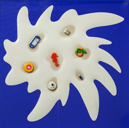 NUCARA RENZO Crema (CR) 1955 "Bang 10-37" 2011 50x50 legno, carta, colore...