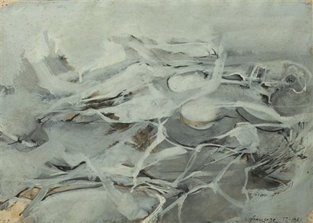 FRANCESE FRANCO Milano 1920 - 1996 "Ragazza annegata" 12/1961 35x47 tempera...