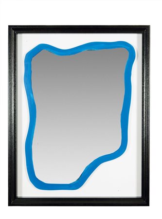 PISTOLETTO MICHELANGELO Biella 1933 "Frattale" 1999/2000 65x84 acrilico blu...