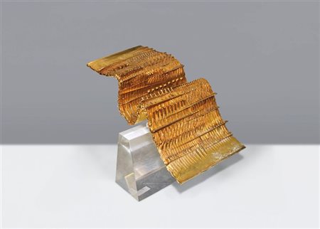 POMODORO ARNALDO Marciano di Romagna (FO) 1926 "Foglio I" 1985 23x11x8 bronzo...