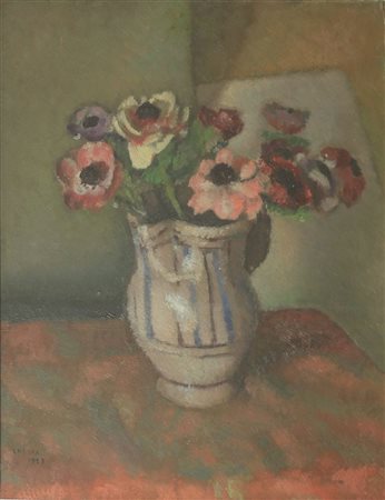CHESSA GIGI Torino 1898 - 1935 "Fiori rosa" 1927 50X40 olio su tavoletta...