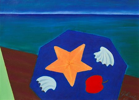 GALANTE NICOLA Vasto (CH) 1883 - 1969 Torino "Paesaggio marino" 1968 30x40...