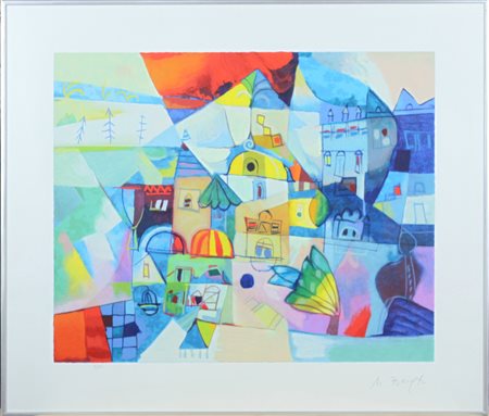 Miljenko Bengez ( Zagabria 1934 ) Bora Dim.60x70 Serigrafia polimaterica a 30...