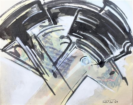 Gianni Bertini ( Pisa 1922 - Caen 2010 ) Senza titolo 1960 Dim.23x29 Tecnica...