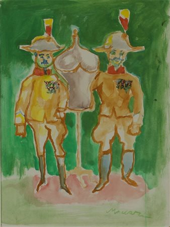 Mino Maccari ( Siena 1898 - Roma 1989 ) Senza titolo Anni 50 Dim. 40x30 Olio...