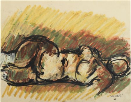 Ennio Morlotti ( Lecco 1910 – Milano 1992) Senza titolo Dim.35x44 Pastello ad...