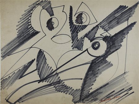 Umberto Mastroianni ( Fontana Liri 1910 - Marino 1998 ) Studio per “L'Uccello...