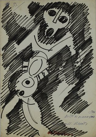 Umberto Mastroianni ( Fontana Liri 1910 - Marino 1998 ) Studio per il “Coro...