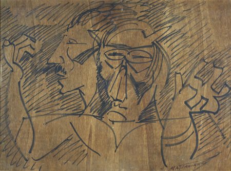 Umberto Mastroianni ( Fontana Liri 1910 - Marino 1998 ) Autoritratto di...