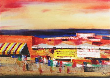 Salvatore Magazzini ( Pistoia 1955) Marrakech Dim.50x70 Olio su tavola Al...