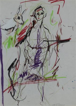 Ernesto Treccani ( Milano 1920 - Milano 2009) Senza titolo Anni 70 Dim.30x20...