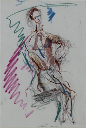 Ernesto Treccani ( Milano 1920 - Milano 2009) Senza titolo Anni 70 Dim.30x20...