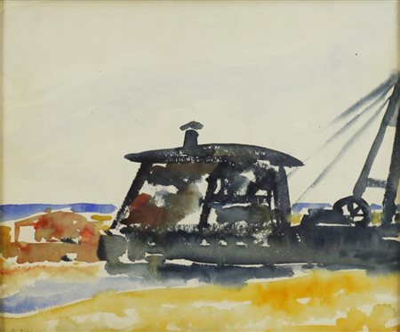 Domenico Cantatore ( Ruvo di Puglia 1906 - Parigi 1998) Rimorchiatore 1950...