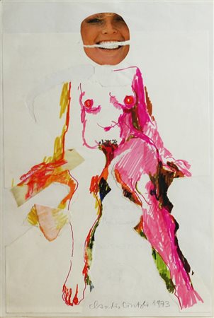 Claudio Cintoli ( imola 1935 - Roma 1978) Nudo smorfia n.1 1973 Dim.31x21...