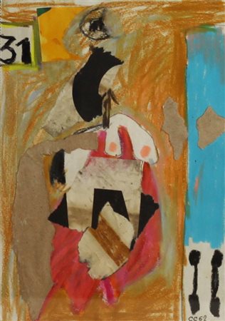 Claudio Cintoli ( imola 1935 - Roma 1978) Senza titolo 1962 Dim.21x15 Tecnica...