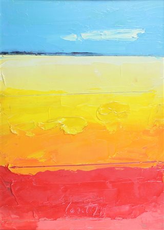 Sergio Scatizzi ( Capannori 1918 – Firenze 2009) Campi al tramonto Anni 80...