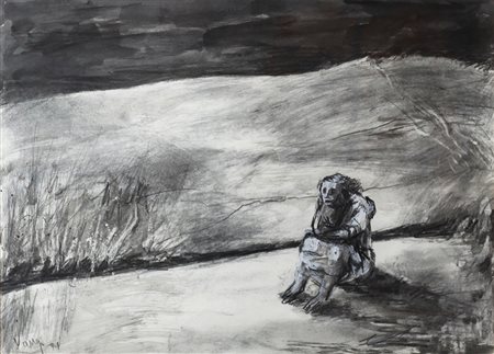 Giuliano Vangi ( Barberino del Mugello 1931) Senza titolo 1991 Dim.50x70...