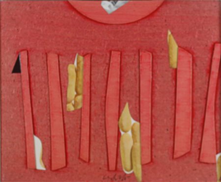 Sergio D'Angelo ( Milano 1932) Le pays des penguins 1964 Dim.40x51 Tecnica...