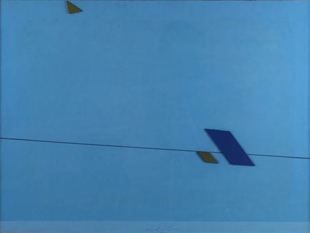 Sergio D'Angelo ( Milano 1932) La caccia 1964 Dim.60x80 Olio e innesti su...