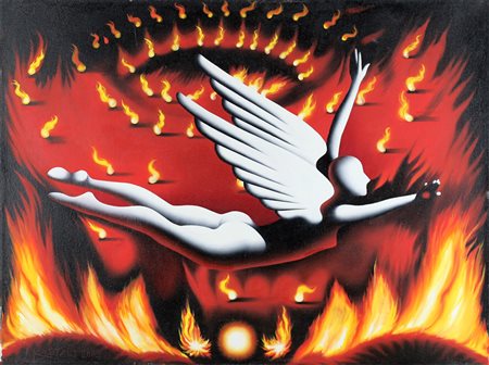 Mark Kostabi ( Los Angeles 1960) The singe of Johnny and June 2005 Dim.60x80...