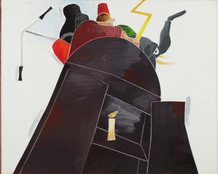 Emilio Tadini ( Milano 1927 – Milano 2002) Olimpo 1984 Dim.40x50 Olio su tela...