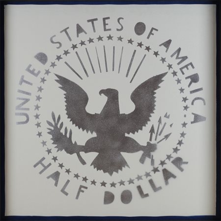 Franco Angeli ( Roma 1935 – Roma 1988) Half Dollar Anni 80 Dim.70x70 Tecnica...