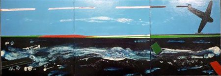 Franco Angeli ( Roma 1935 – Roma 1988) Progetto per grande paesaggio di mt. 8...