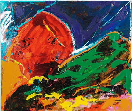 Mario Schifano ( Homs 1934 - Roma 1998) Senza titolo 1987 Dim. 60x70 Smalto e...